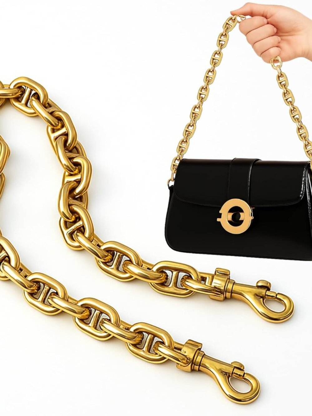 Gold Chain for Purse,18‘’ Purse Chains for Handbags,Chunky Purse Chain,Gold Chai